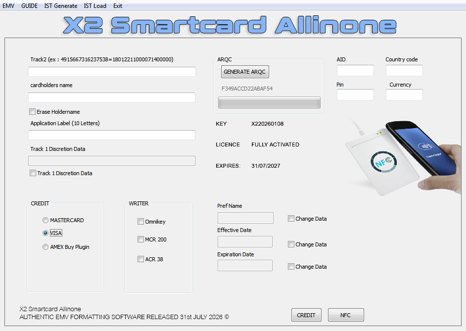 X2SmartCardAllinOne EMV Software